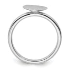 Sterling Silver Stackable Expressions Rhodium-plated Heart Diamond Ring