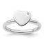 Sterling Silver Stackable Expressions Rhodium-plated Heart Diamond Ring