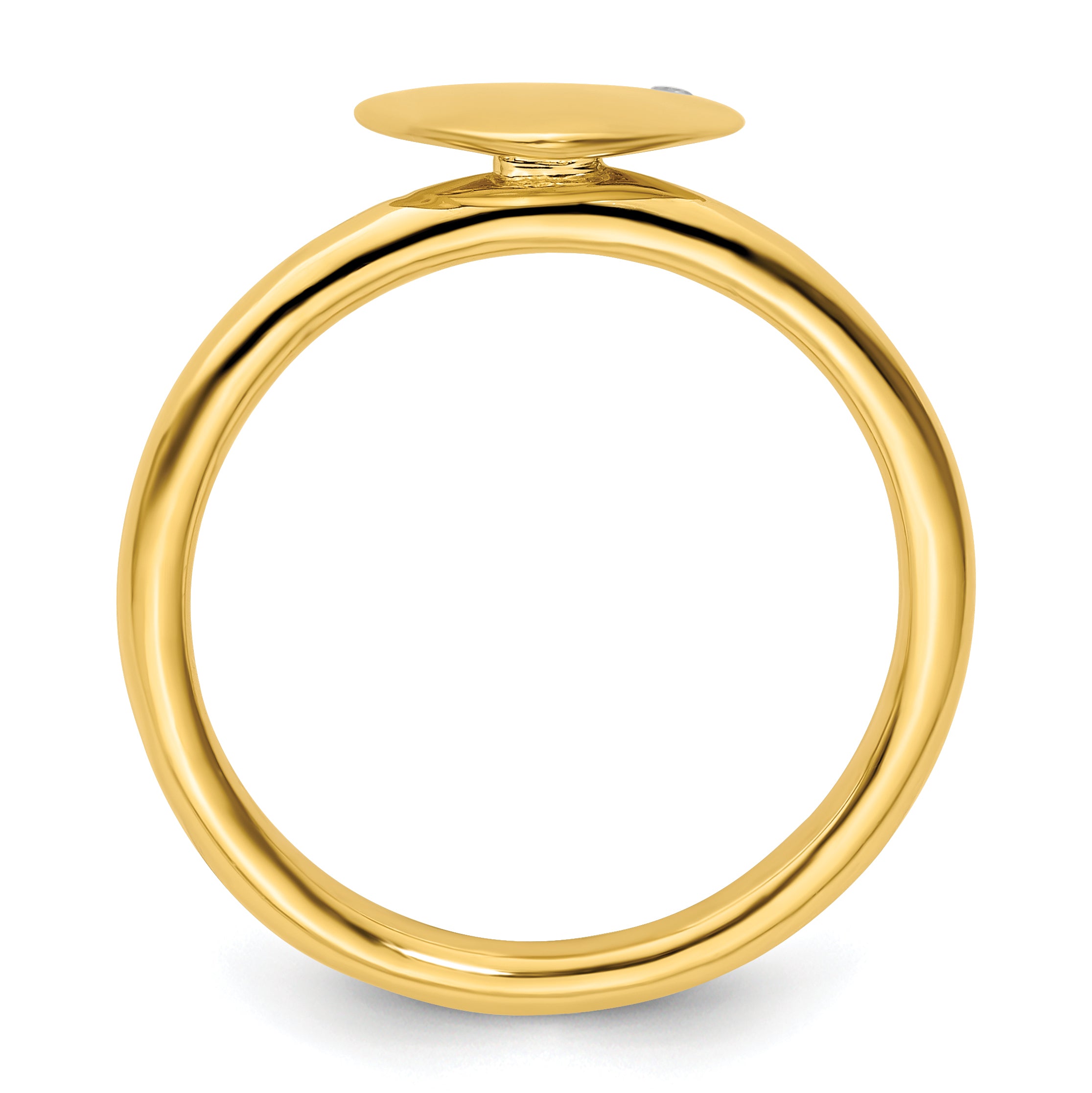 Sterling Silver Stackable Expressions Gold-plated Heart Diamond Ring Secondary image