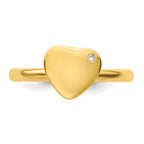 Sterling Silver Stackable Expressions Gold-plated Heart Diamond Ring
