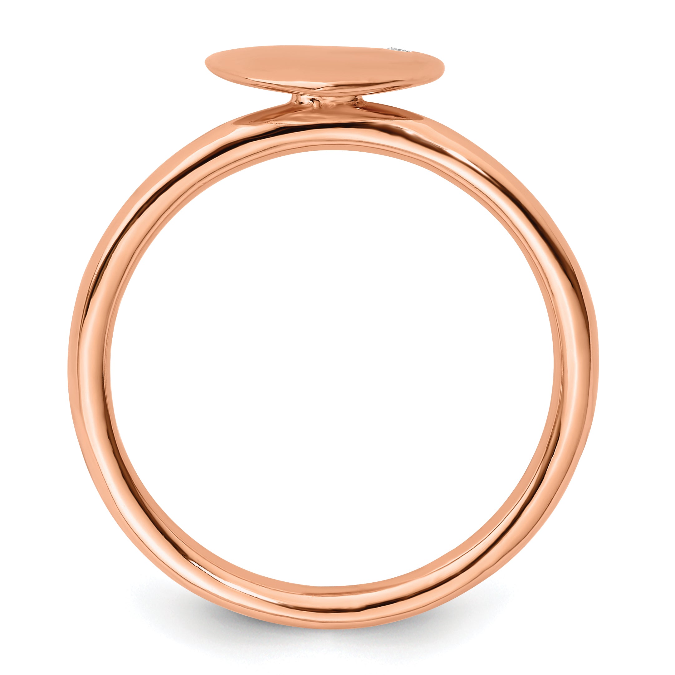 Sterling Silver Stackable Expressions Rose Gold-plated Heart Diamond Ring Secondary image