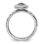 Sterling Silver Stackable Expressions Ruthenium-plated Oval Ring