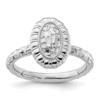 Sterling Silver Stackable Expressions Rhodium-plated Oval Ring