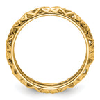 Sterling Silver Stackable Expressions Gold-plated Carved Ring