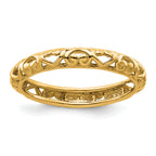 Sterling Silver Stackable Expressions Gold-plated Carved Ring