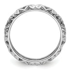 Sterling Silver Stackable Expressions Rhodium Carved Ring