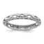 Sterling Silver Stackable Expressions Rhodium Carved Ring