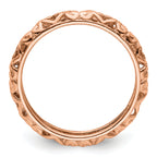 Sterling Silver Stackable Expressions Pink-plated Carved Ring