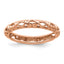 Sterling Silver Stackable Expressions Pink-plated Carved Ring