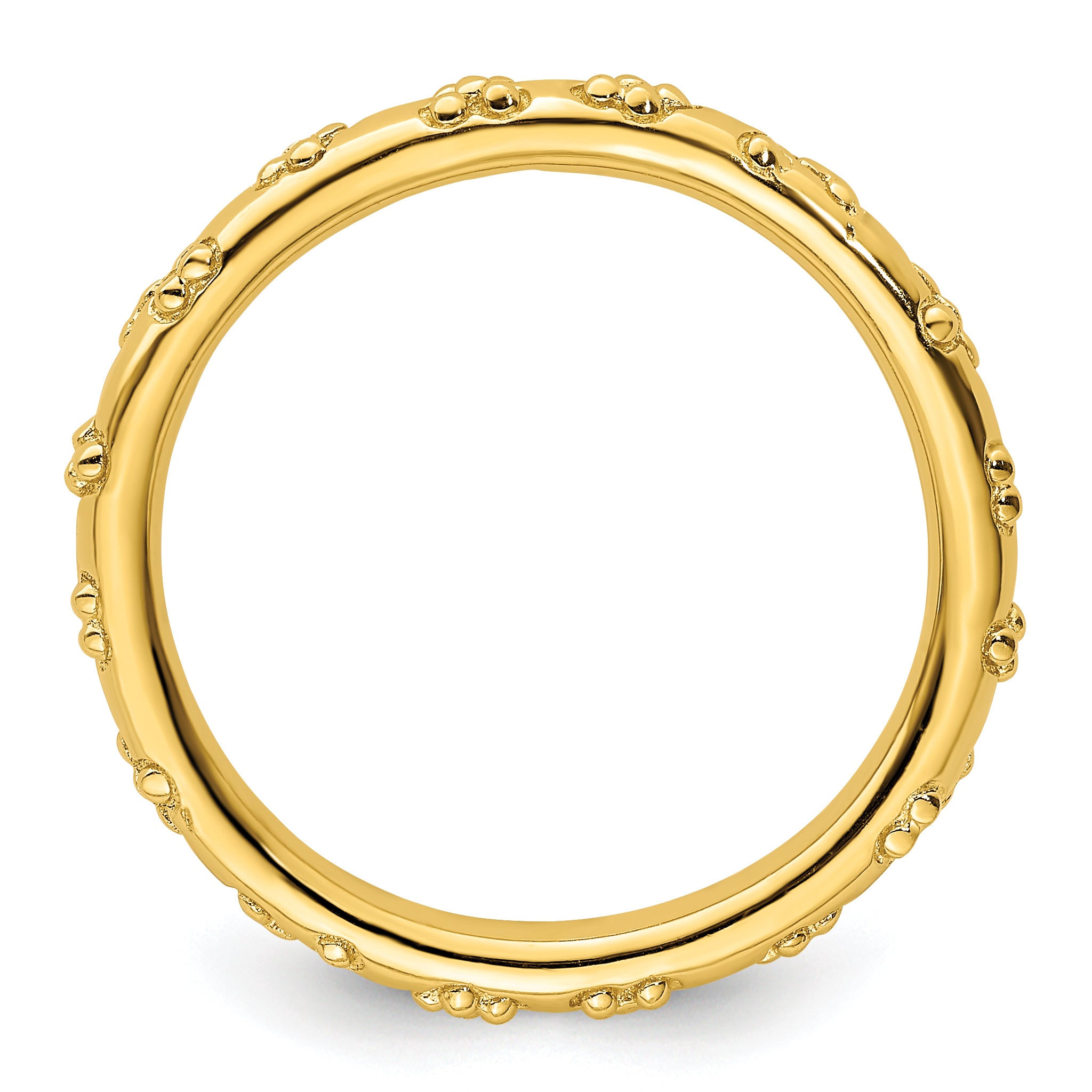 Sterling Silver Stackable Expressions Gold-plated Textured Ring Secondary image