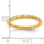 Sterling Silver Stackable Expressions Gold-plated Textured Ring