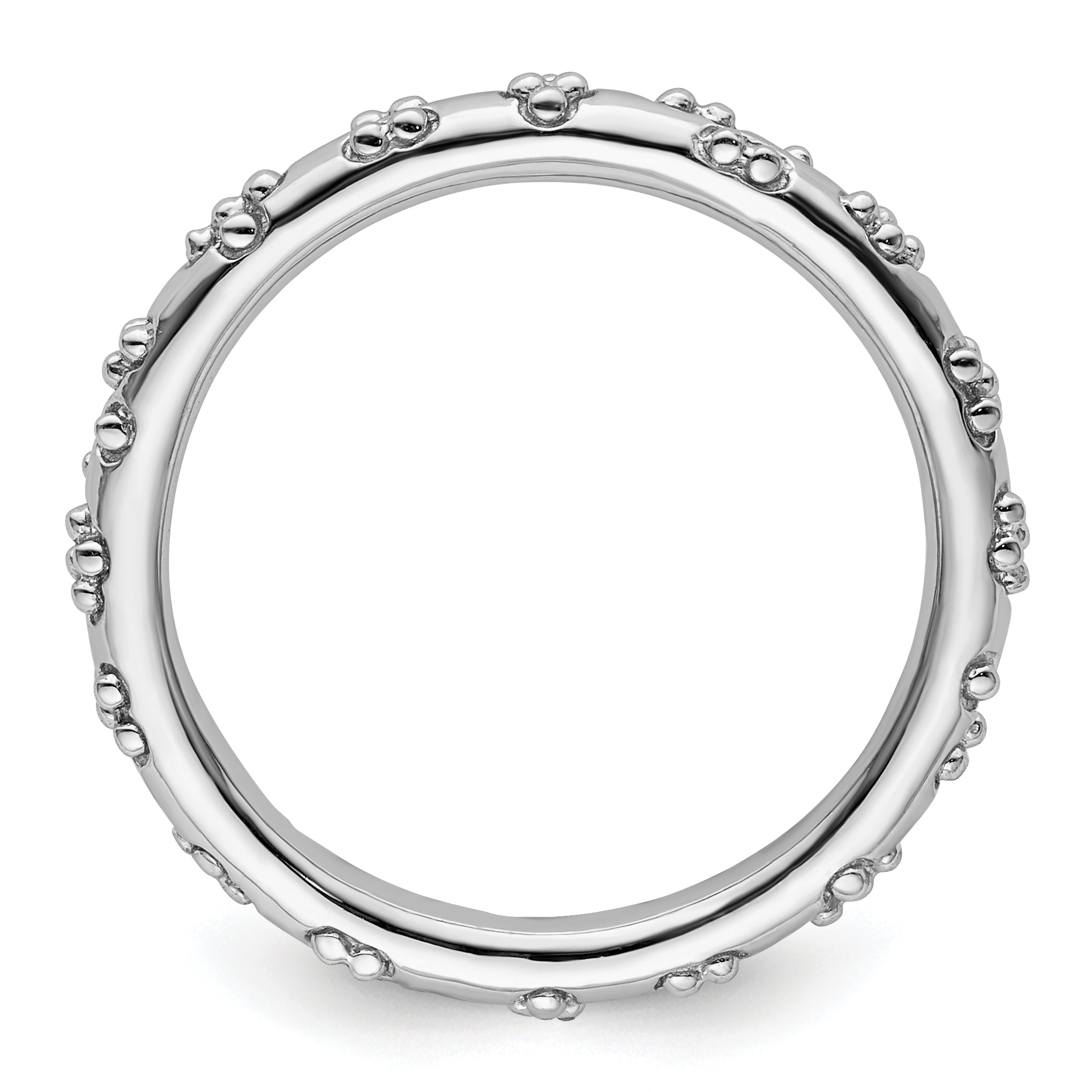 Sterling Silver Stackable Expressions Rhodium Textured Ring Secondary image