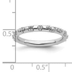 Sterling Silver Stackable Expressions Rhodium Textured Ring