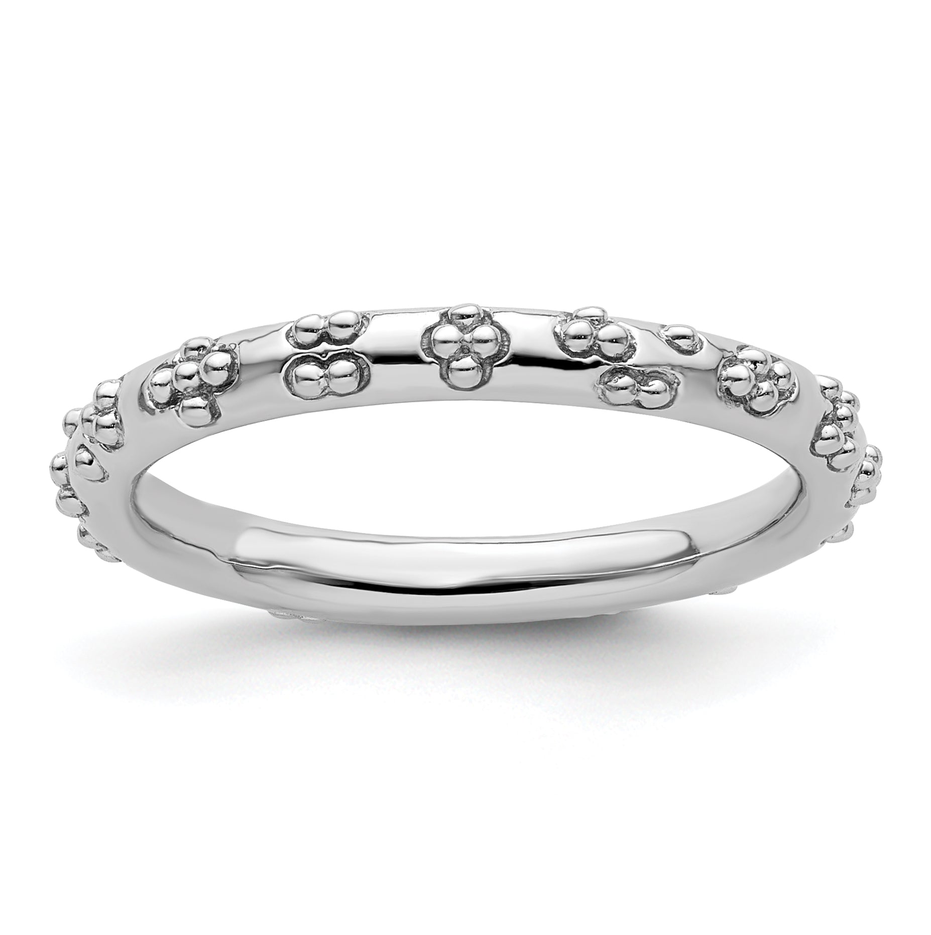 Sterling Silver Stackable Expressions Rhodium Textured Ring