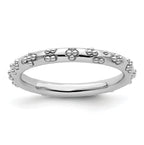 Sterling Silver Stackable Expressions Rhodium Textured Ring