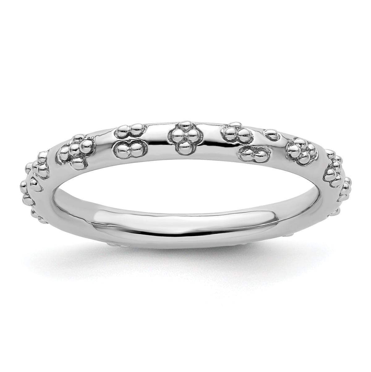 Sterling Silver Stackable Expressions Rhodium Textured Ring