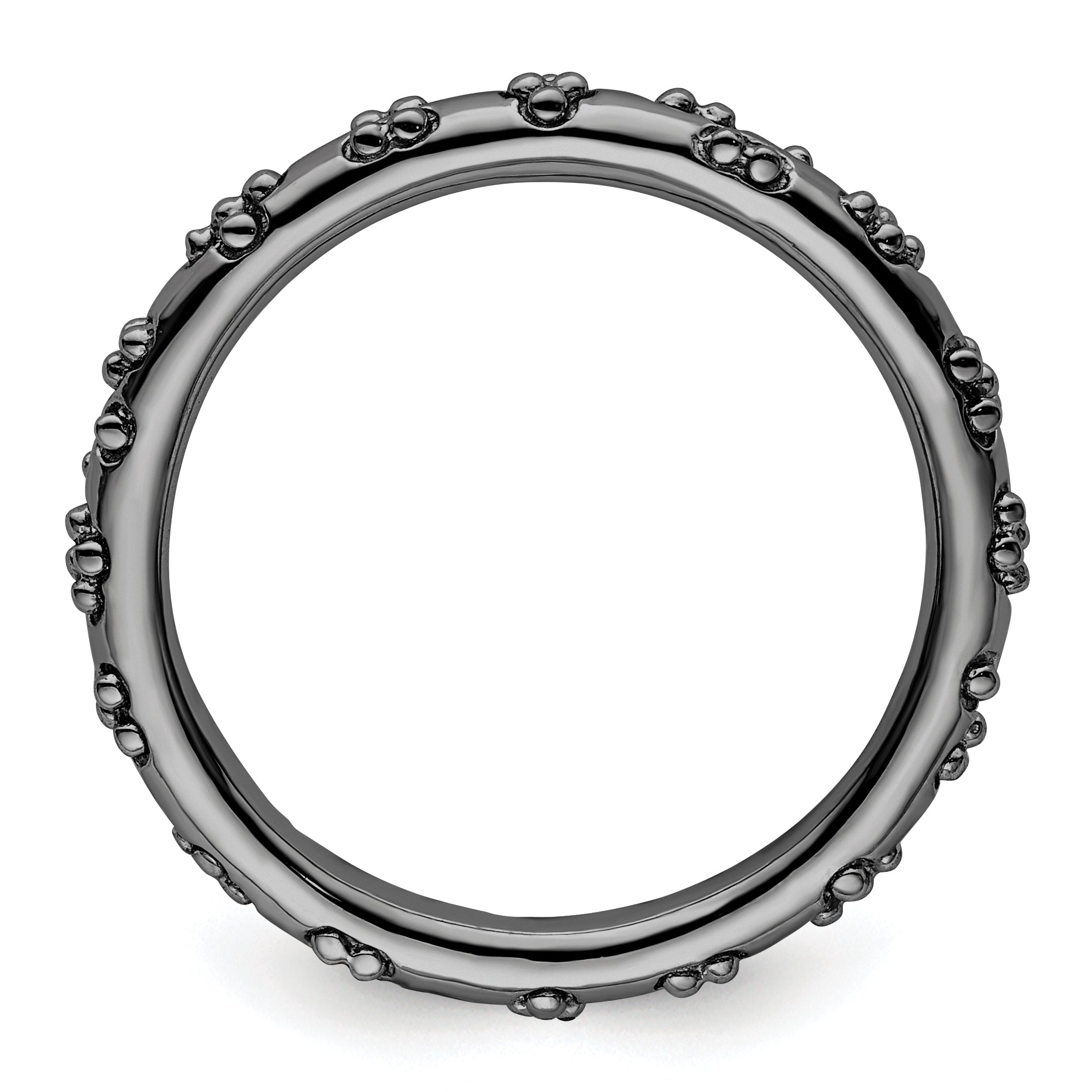 Sterling Silver Stackable Expressions Black-plated Textured Ring Secondary image