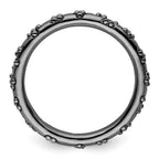 Sterling Silver Stackable Expressions Black-plated Textured Ring