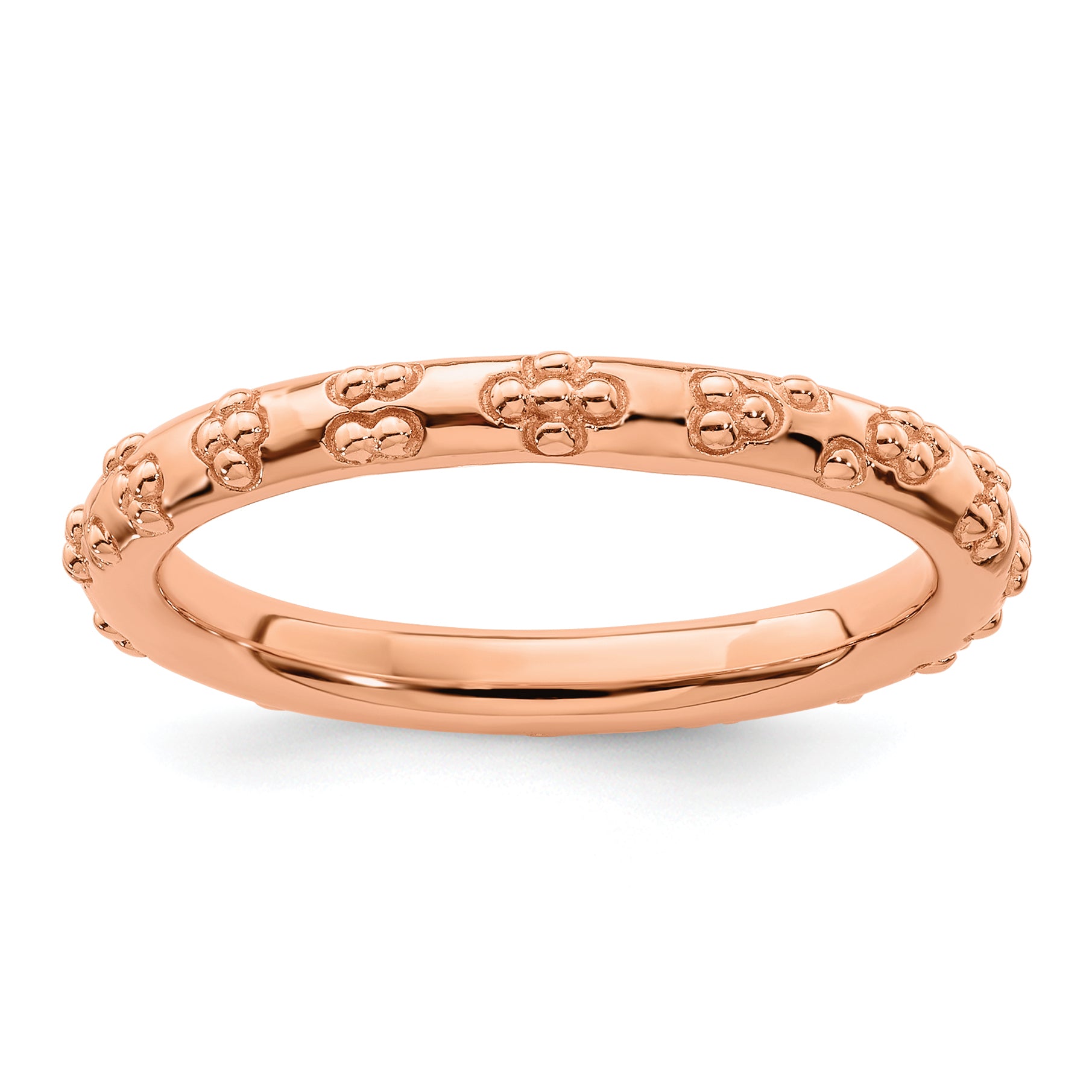 Sterling Silver Stackable Expressions Pink-plated Textured Ring Main image