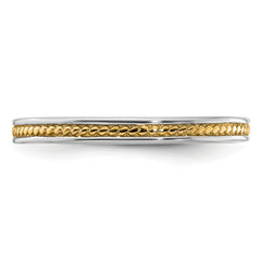 Sterling Silver Stackable Expressions Gold-plated Channeled Ring