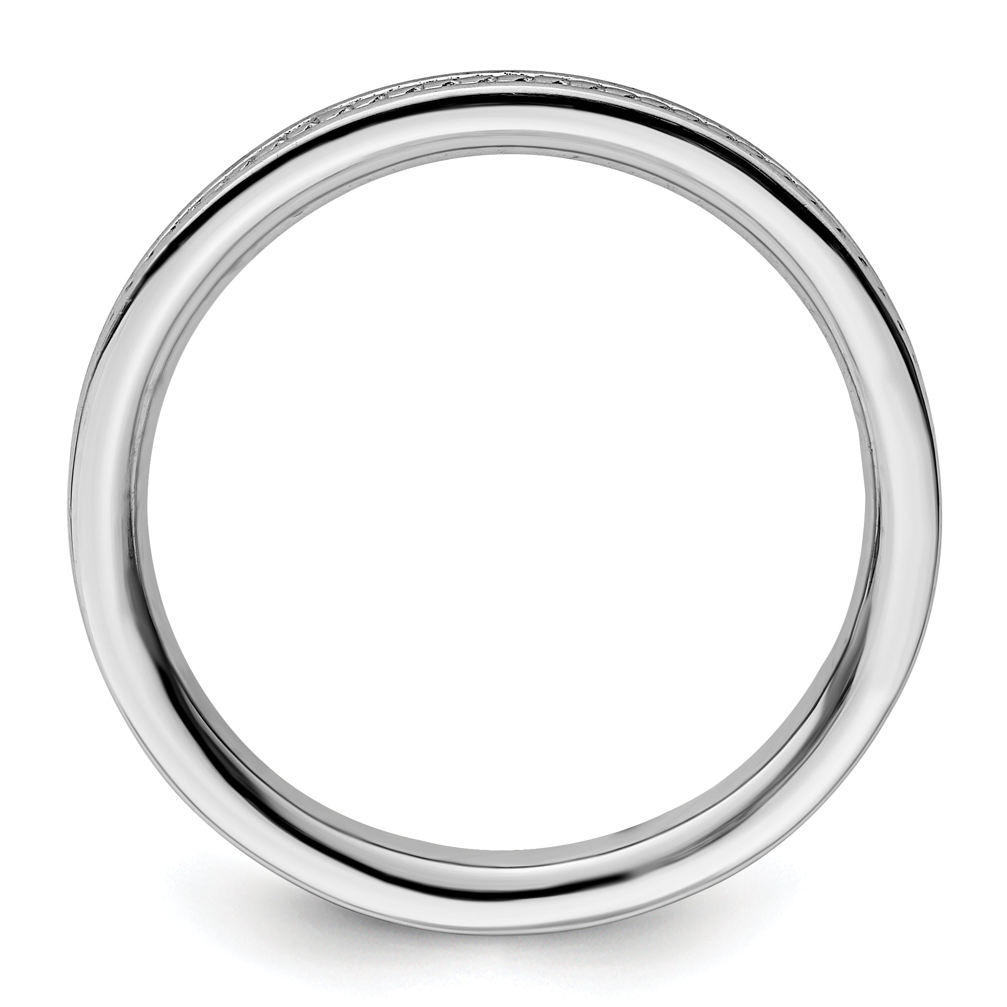 Sterling Silver Stackable Expressions Rhodium Channeled Ring Secondary image
