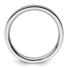 Sterling Silver Stackable Expressions Rhodium Channeled Ring