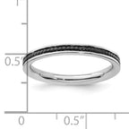 Sterling Silver Stackable Expressions Black-plated Channeled Ring