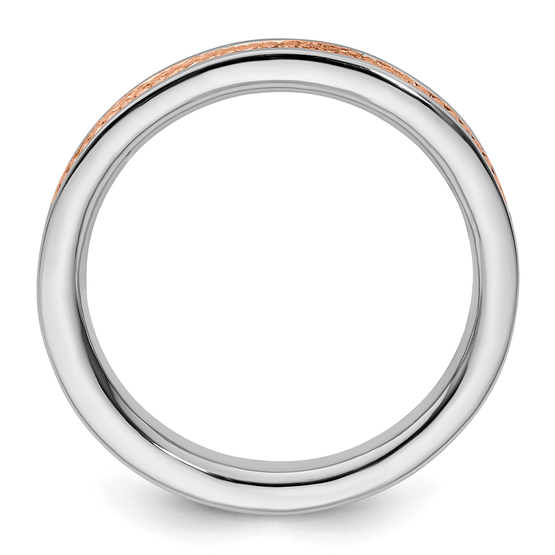 Sterling Silver Stackable Expressions Pink-plated Channeled Ring Secondary image