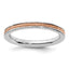 Sterling Silver Stackable Expressions Pink-plated Channeled Ring