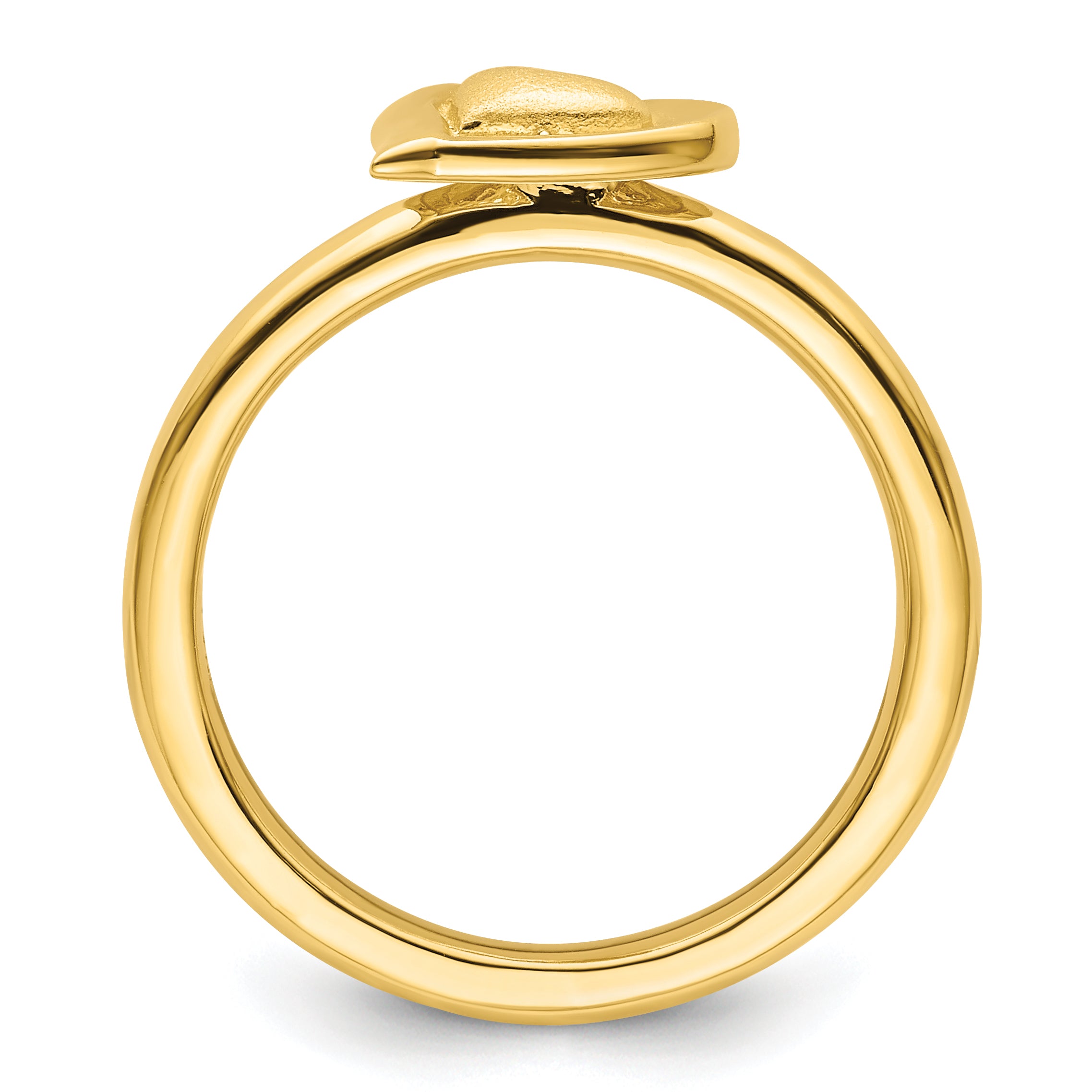 Sterling Silver Stackable Expressions Gold-plated Heart Ring Secondary image