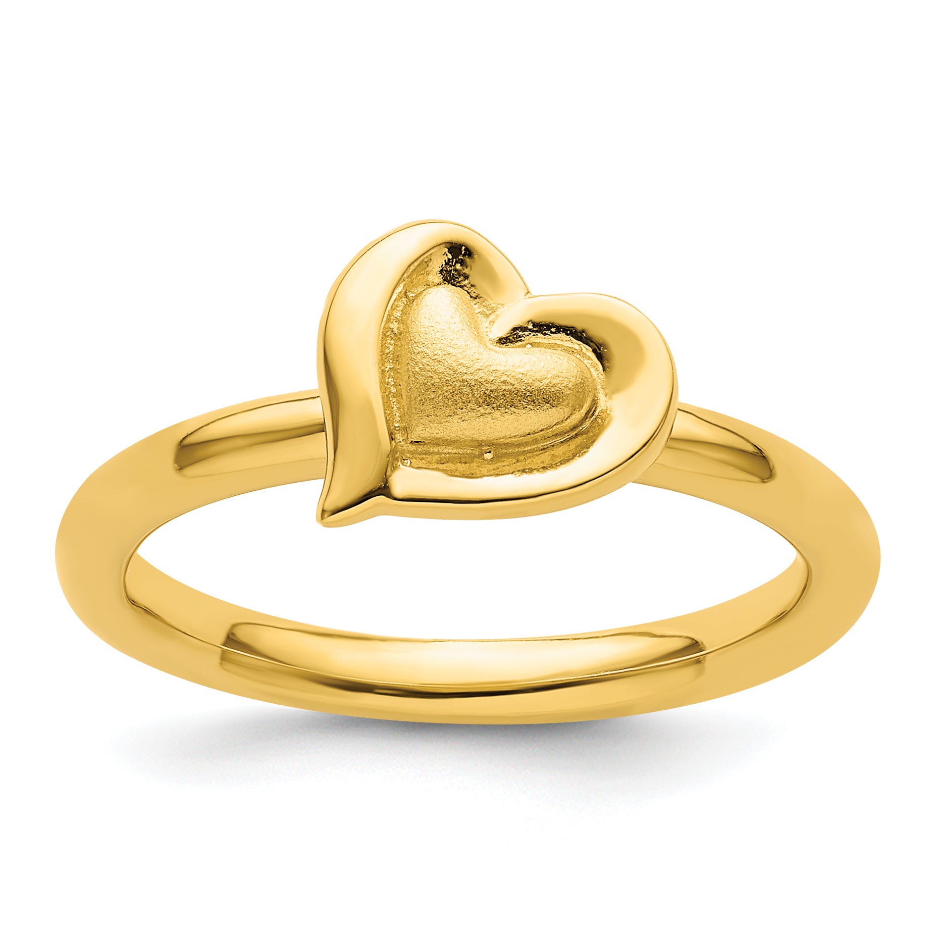 Sterling Silver Stackable Expressions Gold-plated Heart Ring Main image