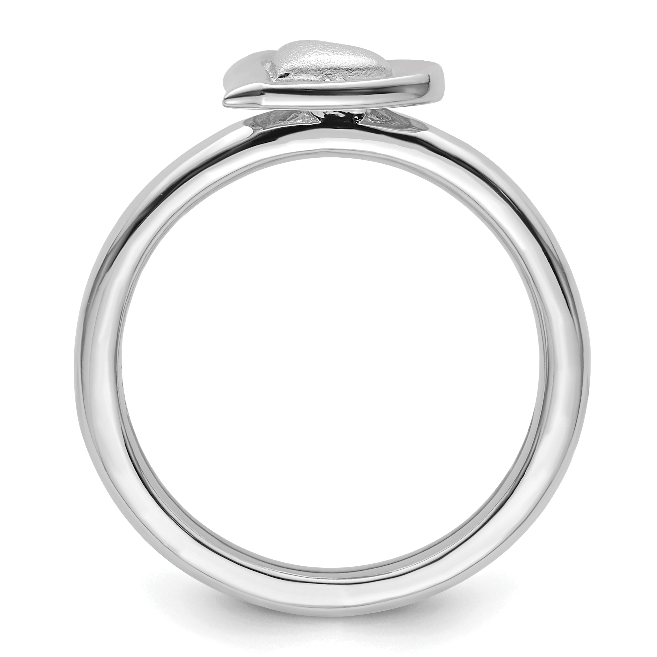 Sterling Silver Stackable Expressions Rhodium Heart Ring Secondary image