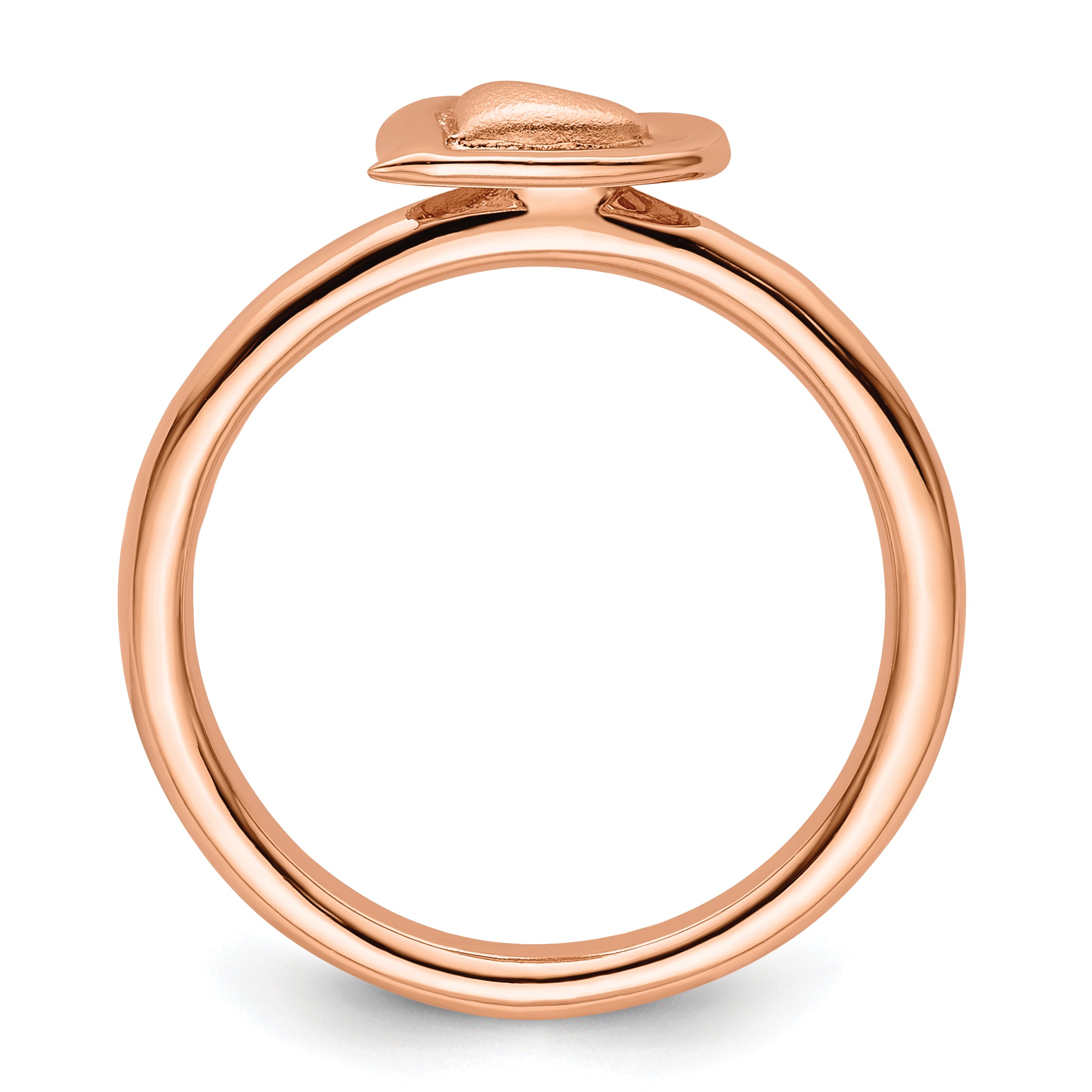 Sterling Silver Stackable Expressions Pink-plated Heart Ring Secondary image