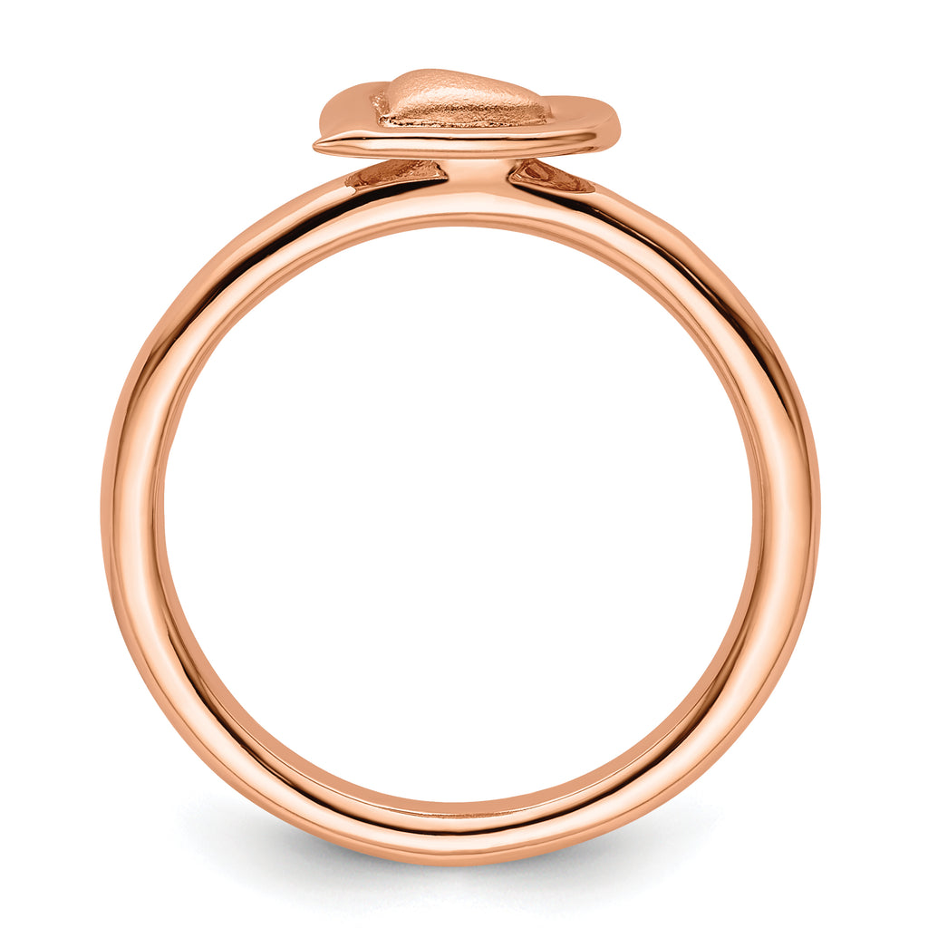 Sterling Silver Stackable Expressions Pink-plated Heart Ring