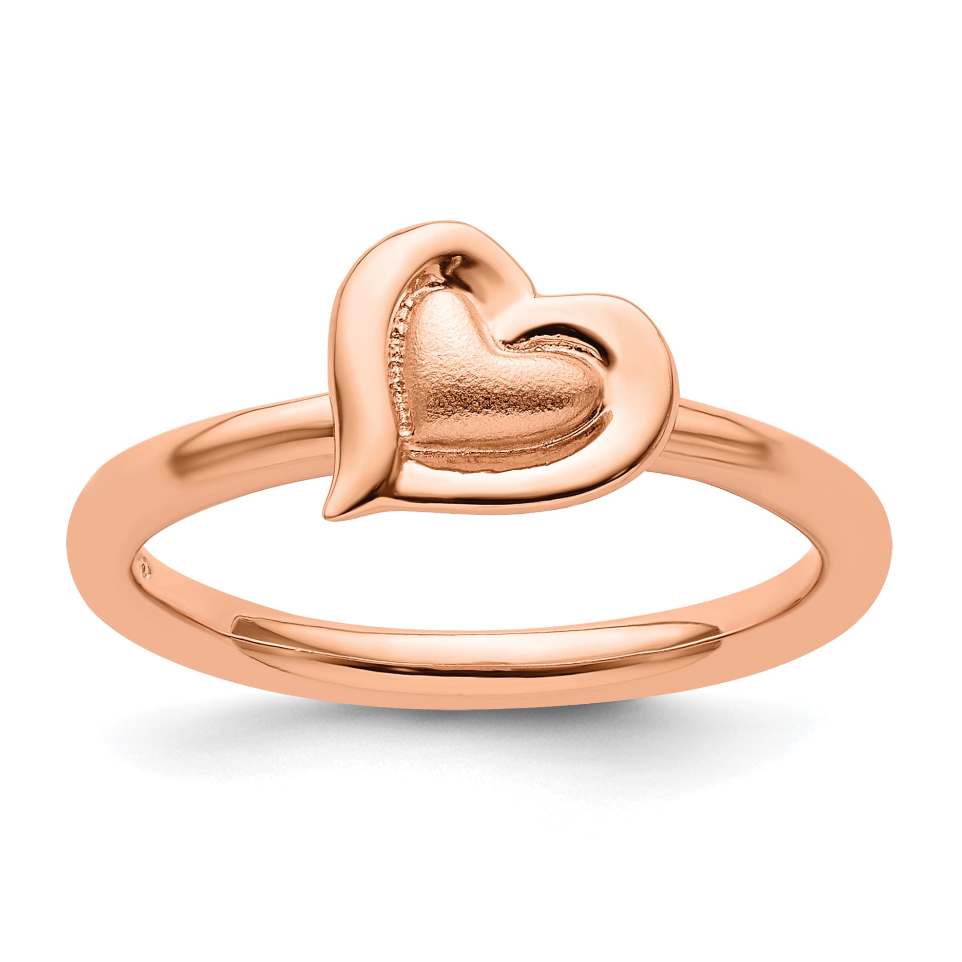 Sterling Silver Stackable Expressions Pink-plated Heart Ring Main image