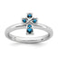 Sterling Silver Stackable Expressions Rhodium Blue Topaz Cross Ring