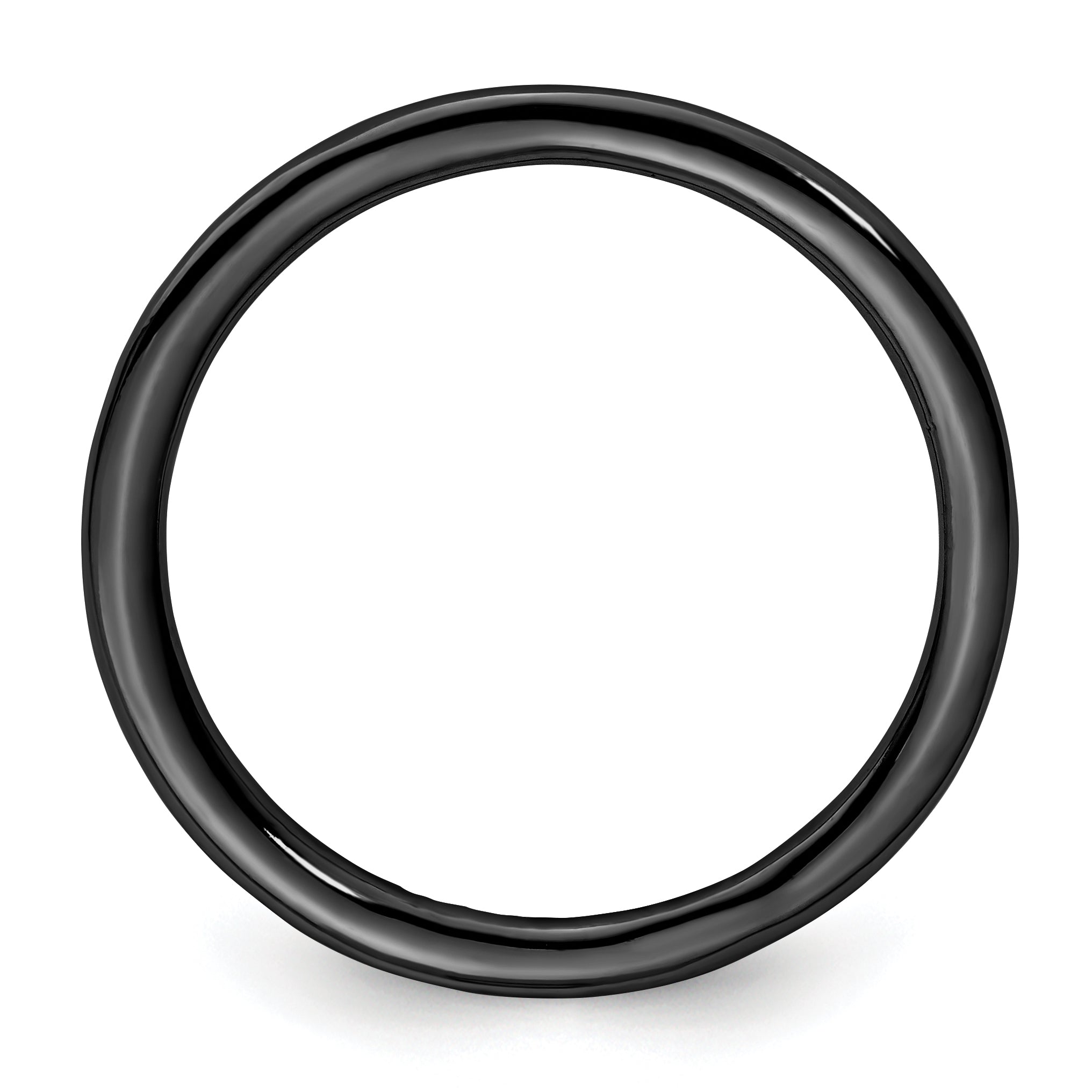 Sterling Silver Stackable Expressions Black-plated Polished Ring Secondary image