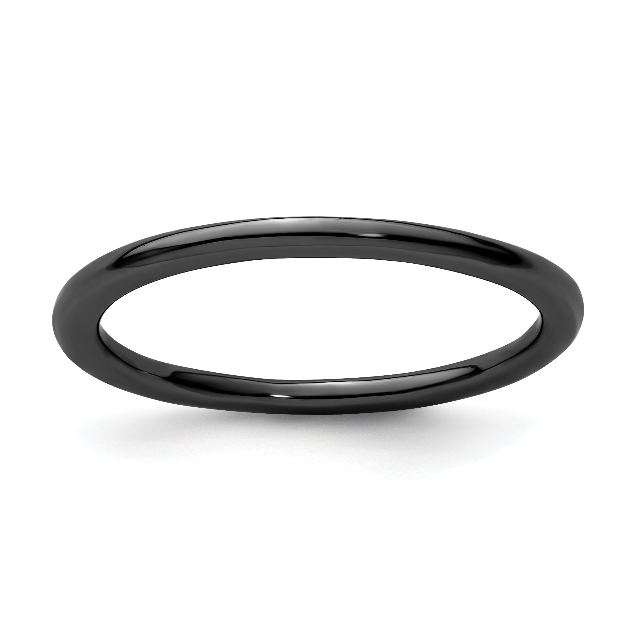 Sterling Silver Stackable Expressions Black-plated Polished Ring Main image