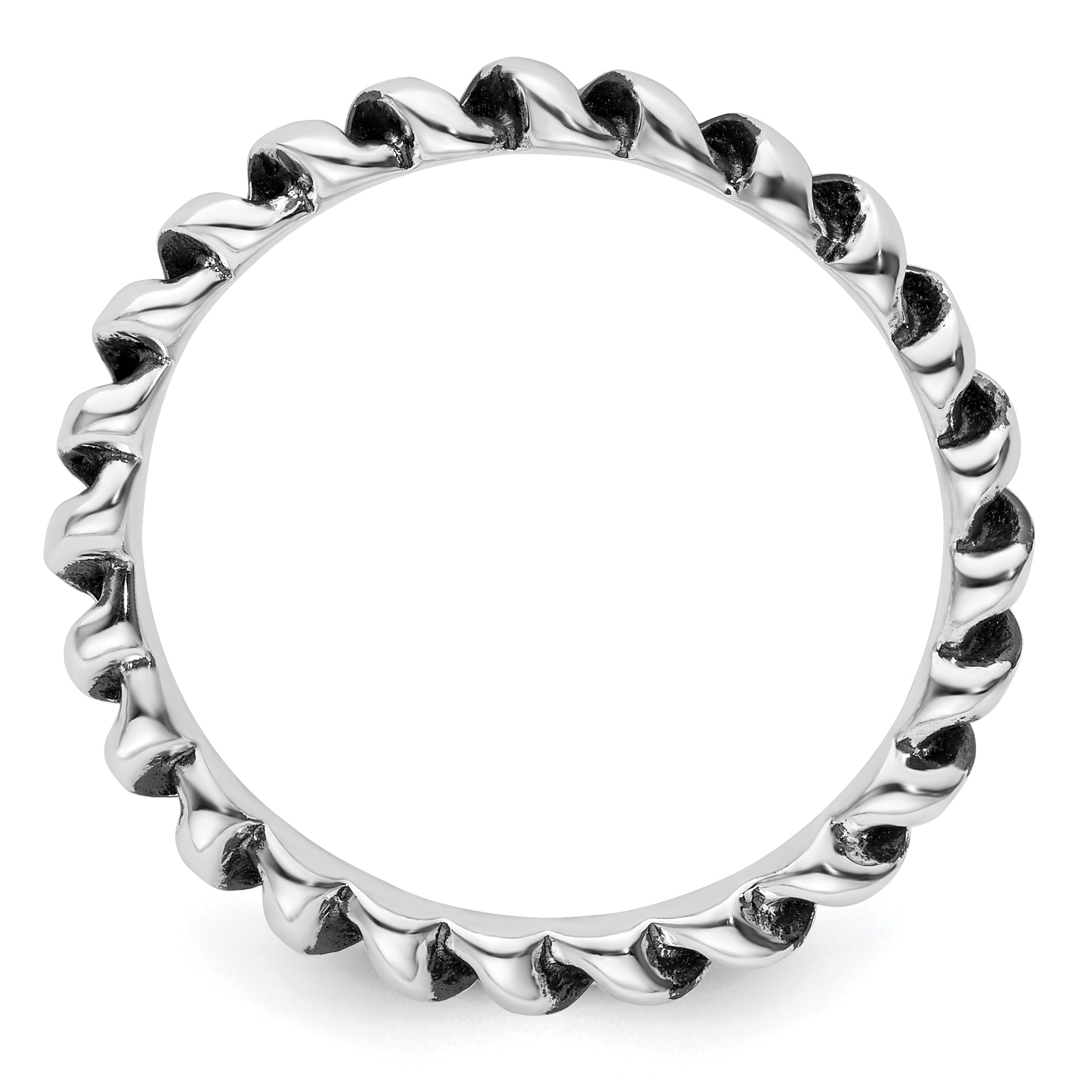 Sterling Silver Stackable Expressions Antiqued Ring Secondary image