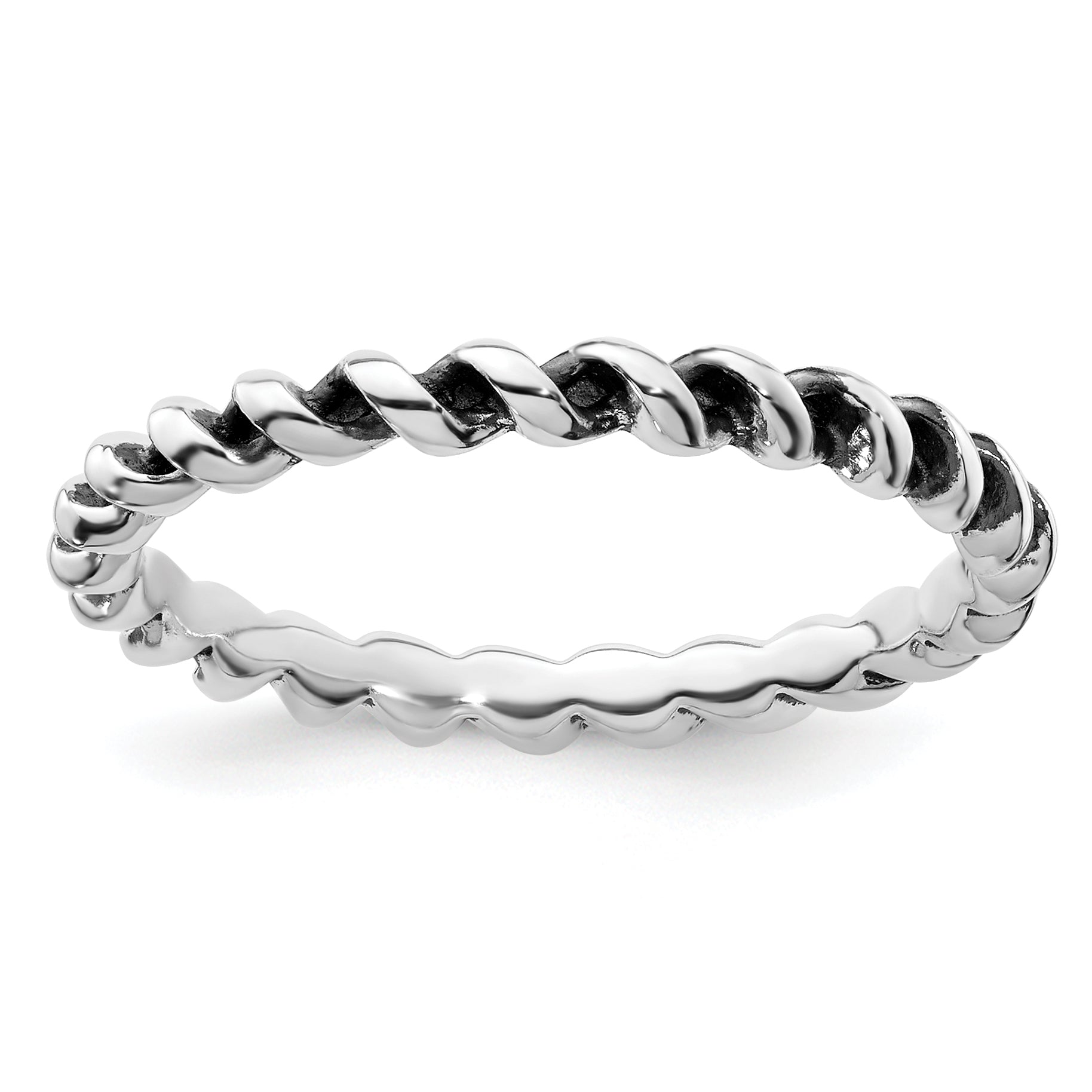 Sterling Silver Stackable Expressions Antiqued Ring Main image