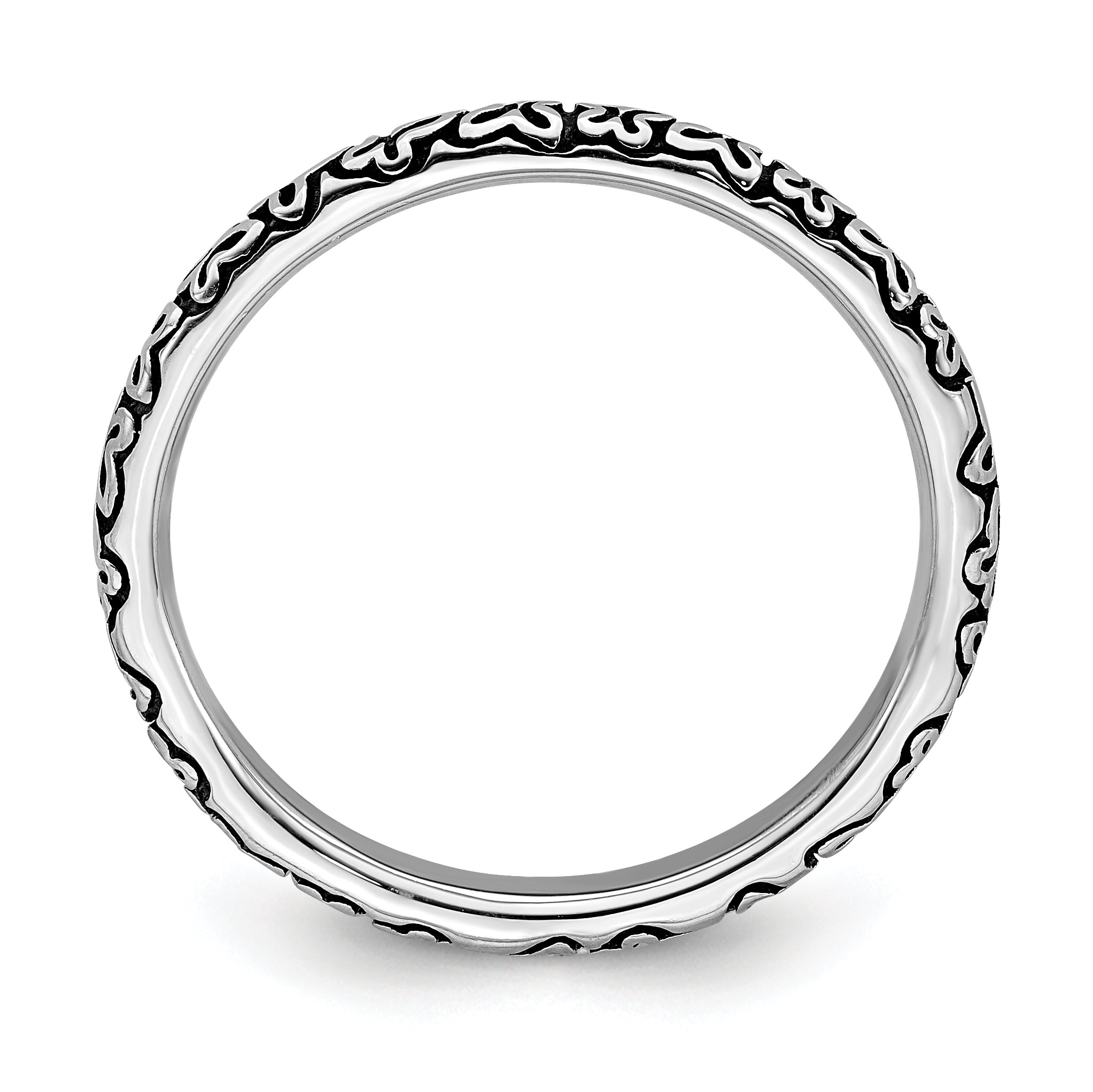 Sterling Silver Stackable Expressions Antiqued Ring Secondary image