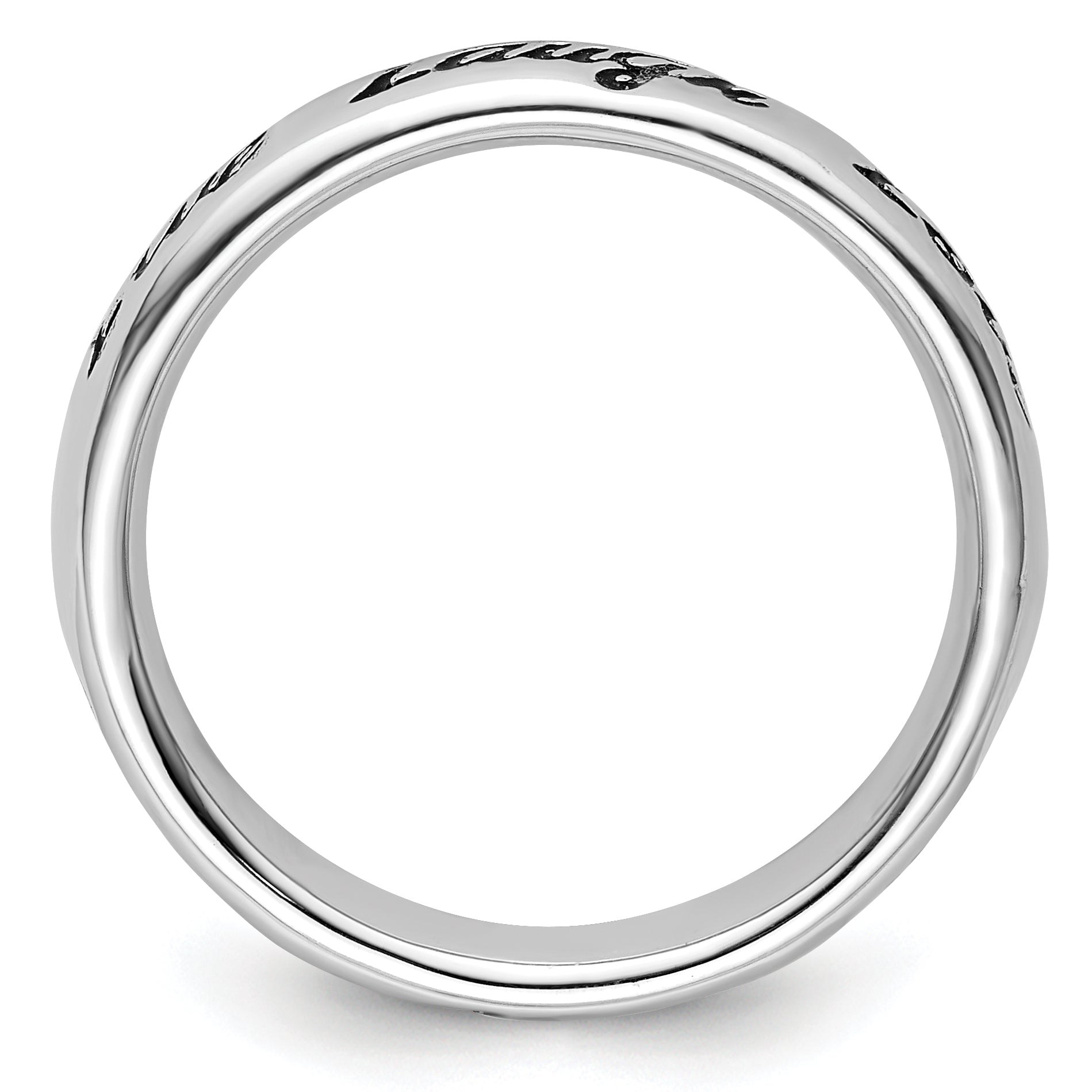 Sterling Silver Stackable Expressions Enamel Live Laugh Love Ring Secondary image
