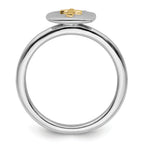 Sterling Silver & 14k Crossover Stackable Expressions Diamond Ring