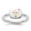 Sterling Silver & 14k Crossover Stackable Expressions Diamond Ring
