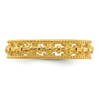 Sterling Silver Stackable Expressions Gold-plated Carved Band