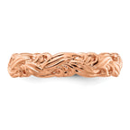 Sterling Silver Stackable Expressions Pink-plated Carved Band
