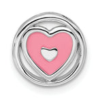 Sterling Silver Stackable Expressions Small Pink Enameled Heart Chain Slide