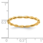 Sterling Silver Stackable Expressions Gold-plated Rice Bead Ring