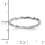 Sterling Silver Stackable Expressions Rhodium Rice Bead Ring