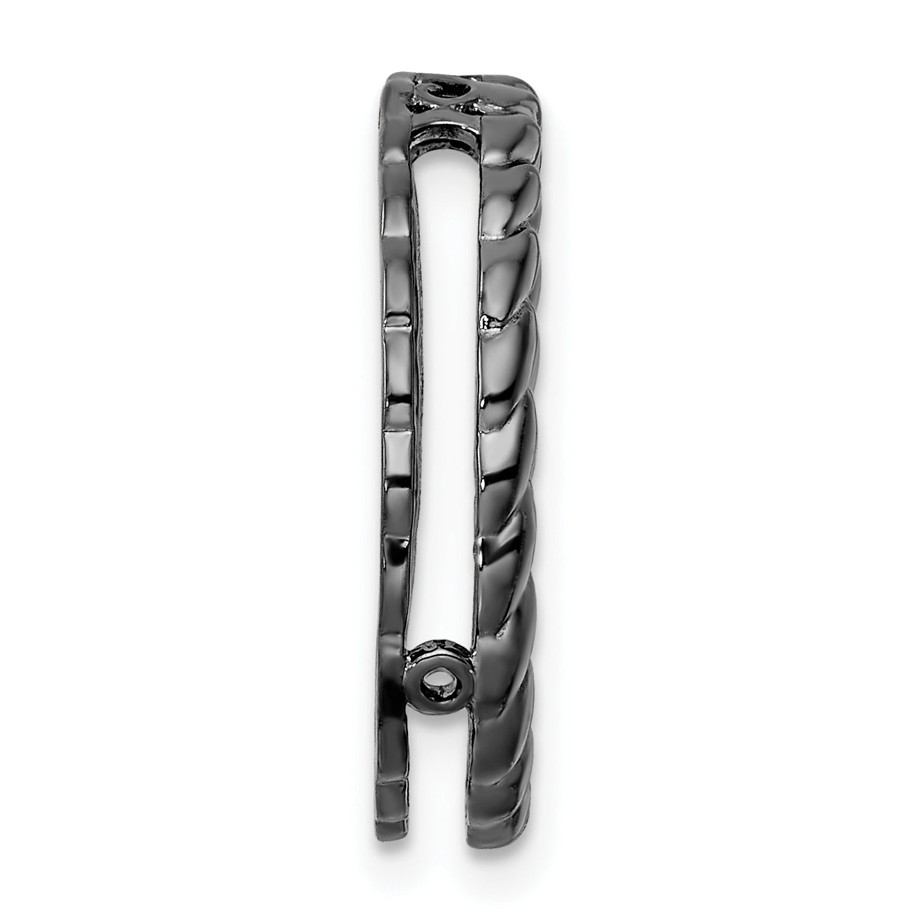 Sterling Silver Stackable Expressions Blk-plated Med Polished Chain Slide Secondary image